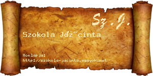 Szokola Jácinta névjegykártya